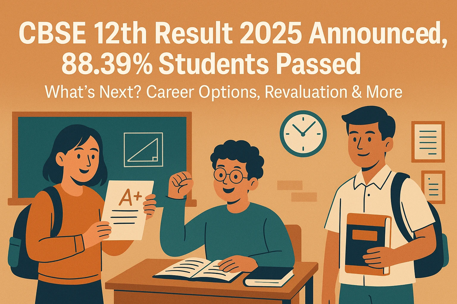 CBSE 12th Result 2025 Is Out – 88.39% students Passed | Revaluation & Career Guide